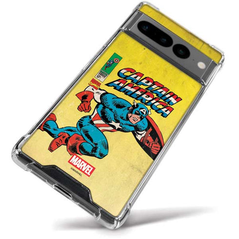 Marvel Classic Comics Captain America Google Pixel 7 Pro Clear Case